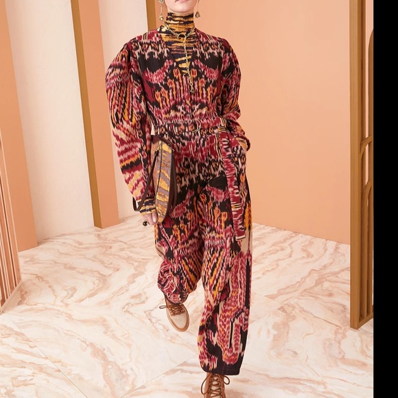 Ulla Johnson Neyeli belted jumpsuit in red - Picture 1 of 7